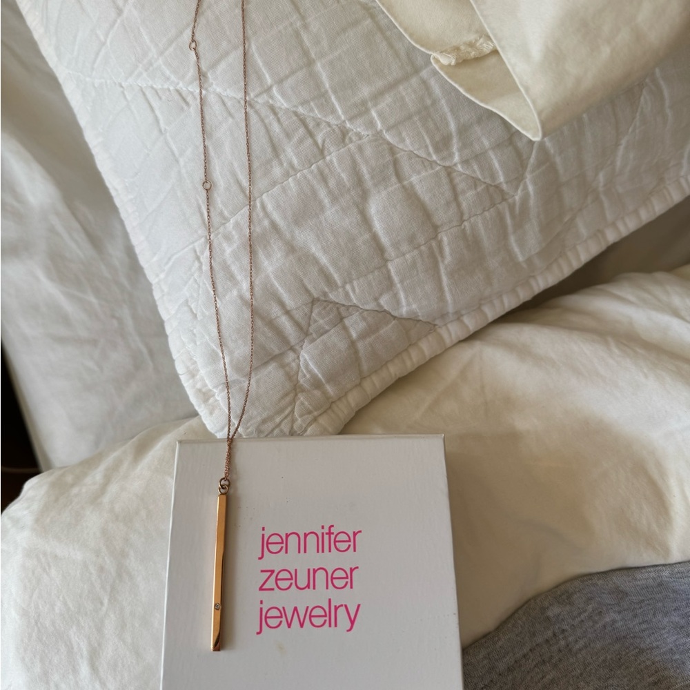 Jennifer Zeuner Rose gold Stick Necklace